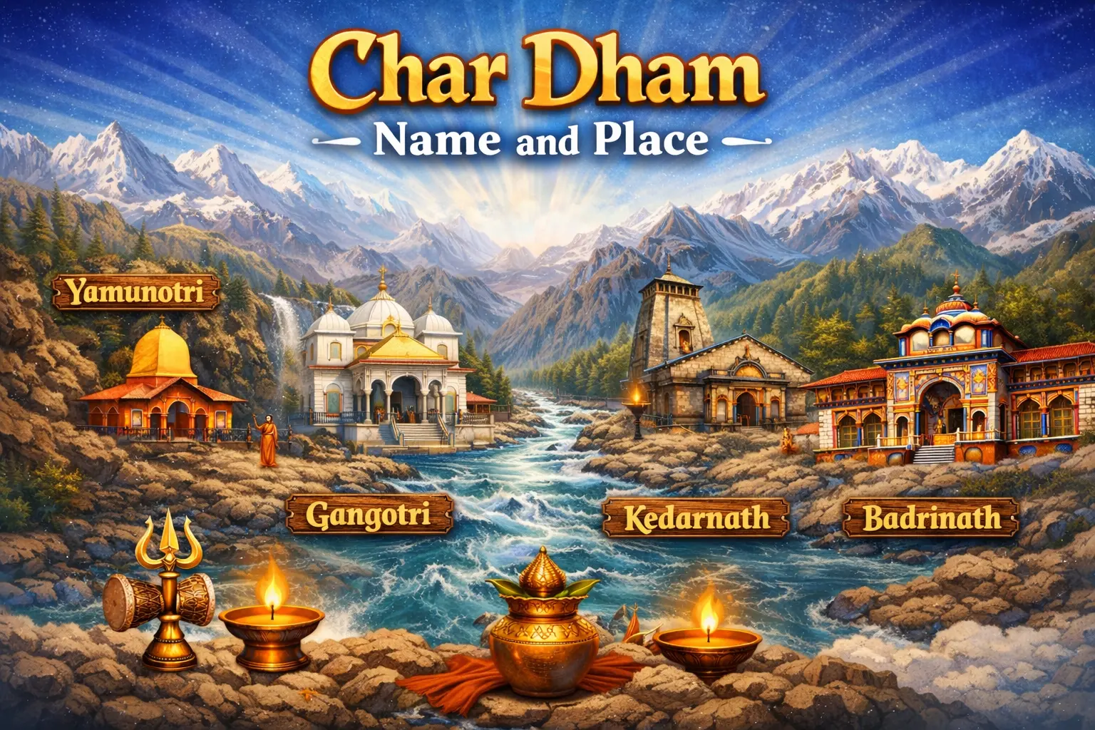 Char Dham Name and Place: Yamunotri, Gangotri, Kedarnath & Badrinath Explained